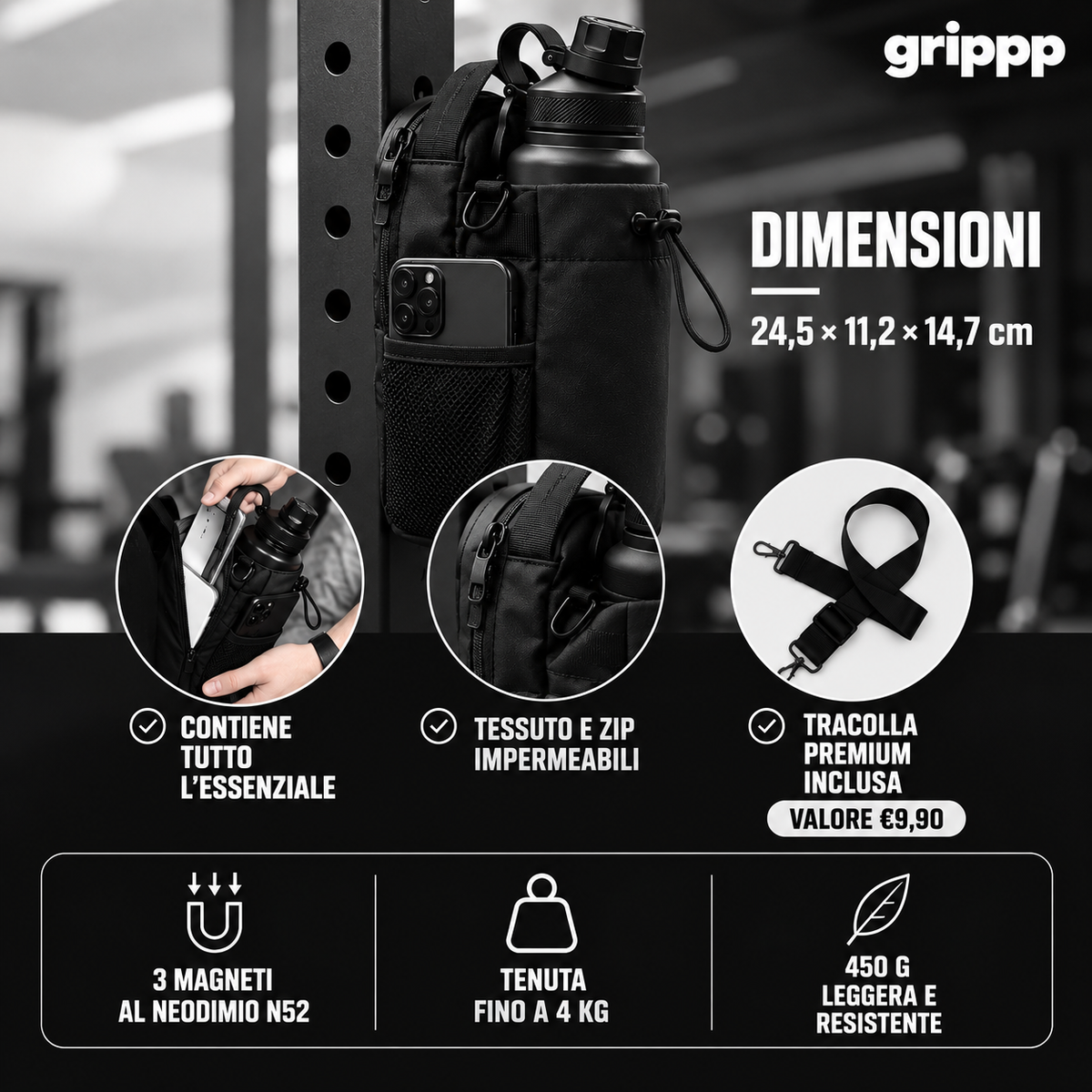 Grippp MagBag – Borsa Magnetica da Palestra